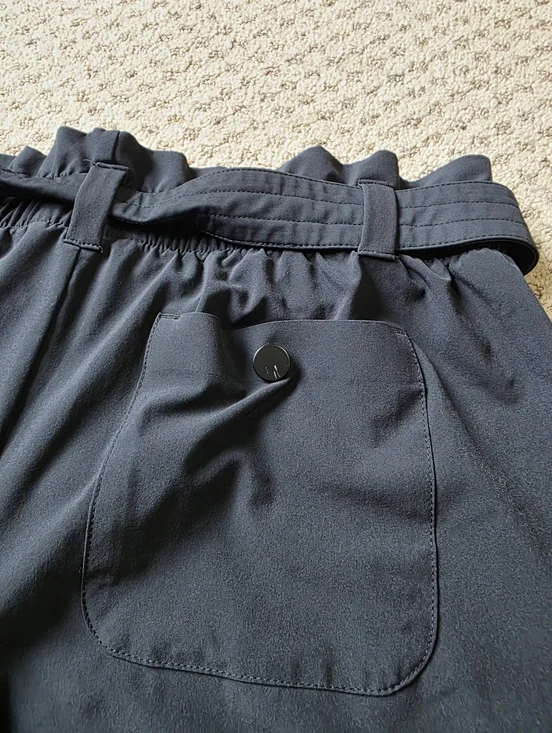 Athleta Black High-Waist Tie Shorts - Picture 8 of 8